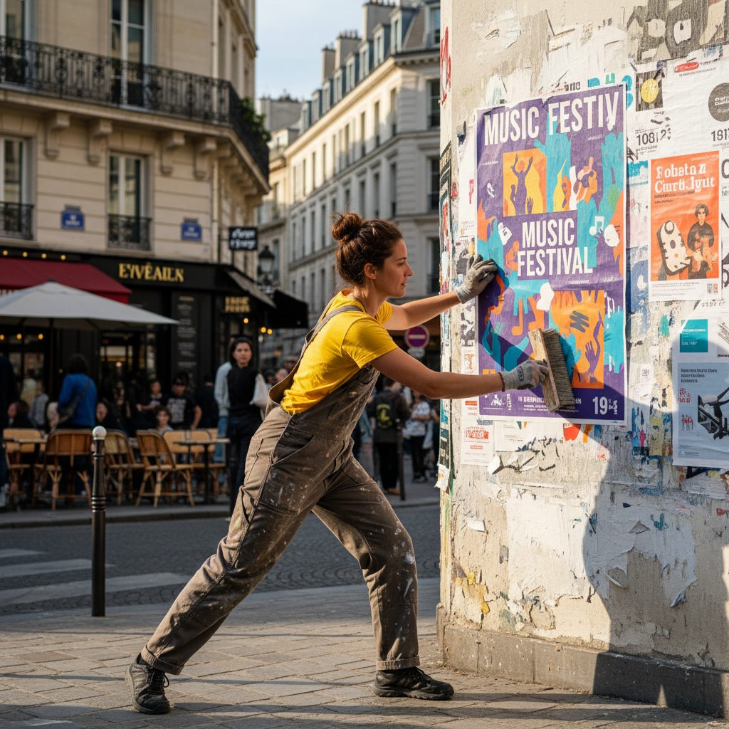 Colleure d'affiches / Colleuse d'affiches