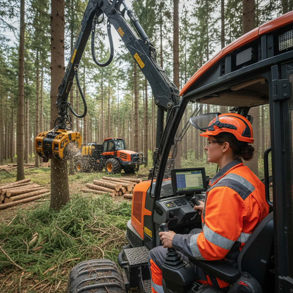 Conducteur·rice de machines d'exploitation forestière