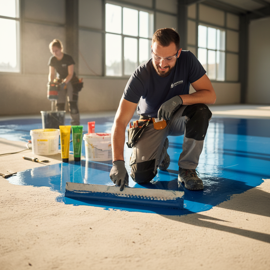 Poseur de résine de sol / Poseuse de résine de sol