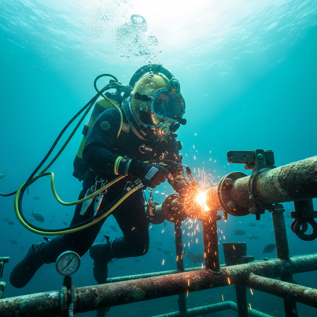 Soudeur scaphandrier / Soudeuse scaphandrière