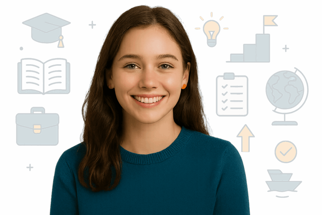 Jeune fille en orientation scolaire et professionnelle